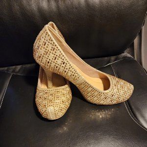 EUC Delicacy Gold Crystal Heels
